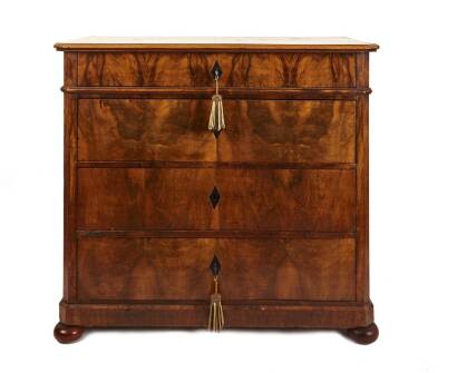 A Biedermeier Chest of Four Graded Drawers