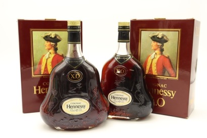 (2) Hennessy X.O. Cognac, France, 1000ml, Circa 1980s-90s (GB)