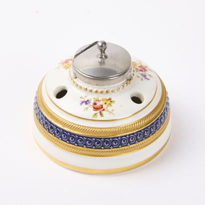 A Burgess and Leigh Inkwell and Pen Holder c. 1919