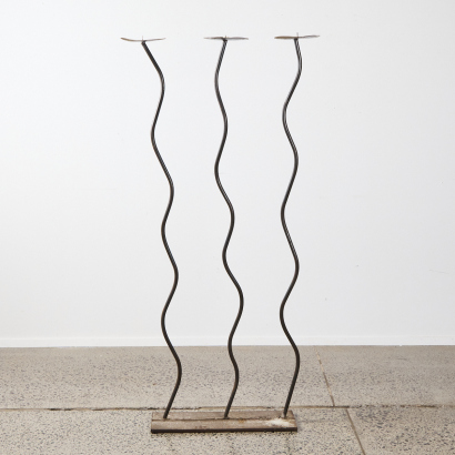 An Impressively Tall Post Modern Handmade Wavy Candelabra