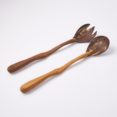 A Pair Of Wooden Wobbly Salad Servers