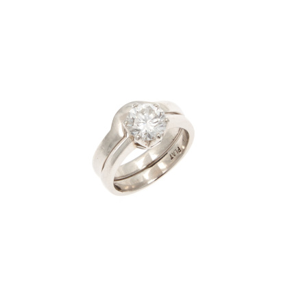 Platinum Diamond Ring and Wedder