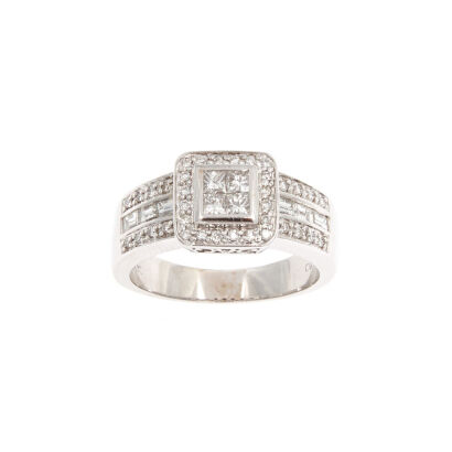 18ct White Gold Diamond Dress Ring