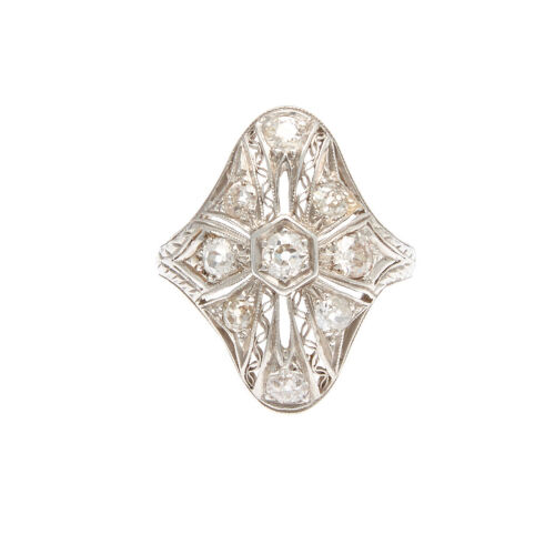 18ct White Gold Edwardian Belle Epoque Diamond Ring