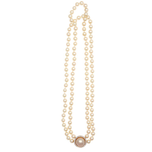 18ct Double Strand Pearl Necklace