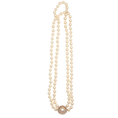 18ct Double Strand Pearl Necklace