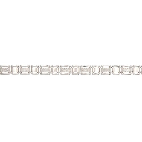 A Gentleman's 18ct White Gold and Diamond Bracelet