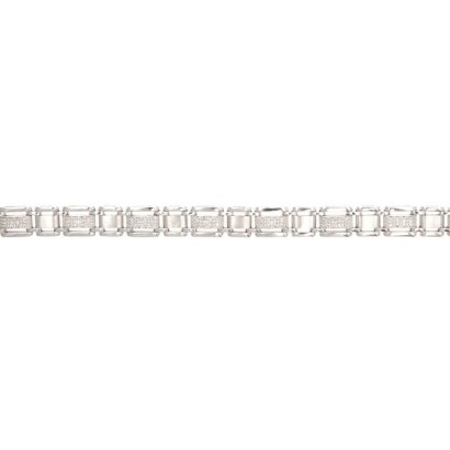 A Gentleman's 18ct White Gold and Diamond Bracelet