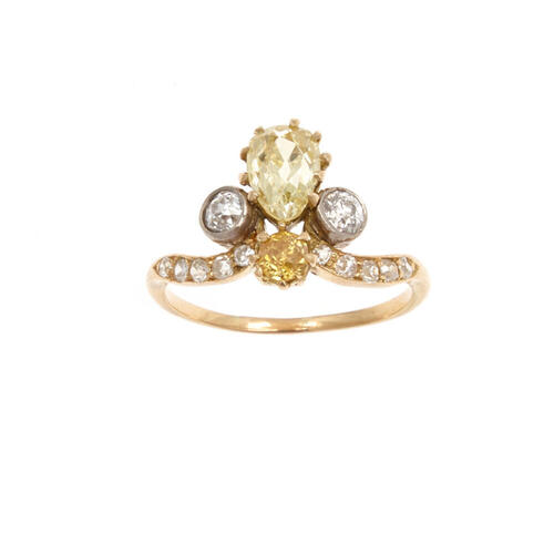 18ct Yellow and White Diamond Dress Ring