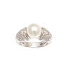 18ct White Gold Bvlgari Diamond Pearl Ring