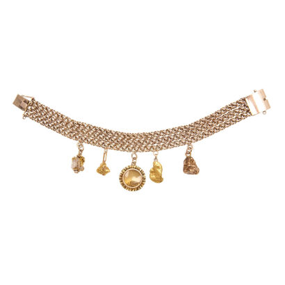 Gold Nugget Charm Bracelet