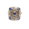 Vinaigrette Silver and Silver Gilt Sapphire and Diamond Ring