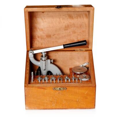 A Vintage Cased Watchmakers Punch Set 'La Favorite'