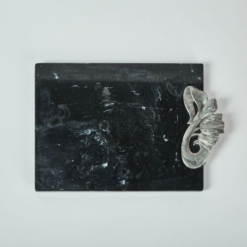 A Marble and Pewter Cheese Board by Etain Zinn for Seagull