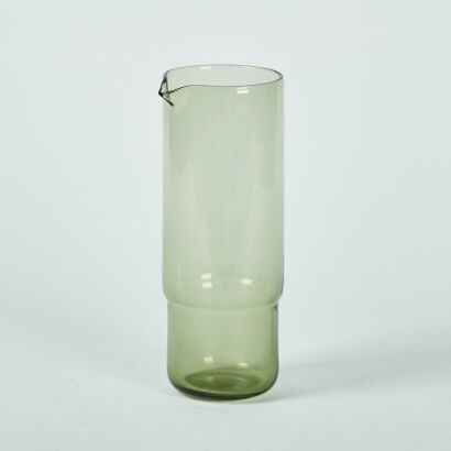 An ETNA Handmade Green Glass Carafe