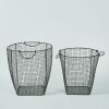 A Pair Of Metal Wire Storage Baskets