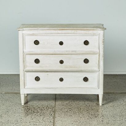 A Three Drawer Rustic Set of Drawers