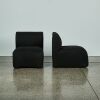 A Pair of 1970s Black Wool Modular Chairs