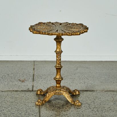 A Hollywood Regency Style Metal Side Table