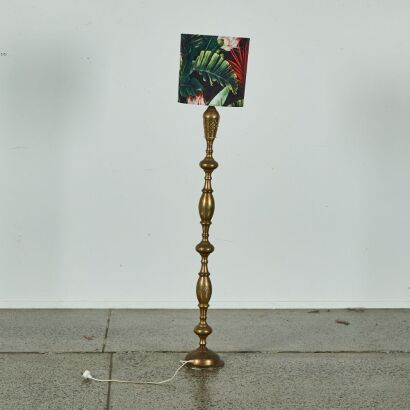 An Antique Style Brass Floor Lamp