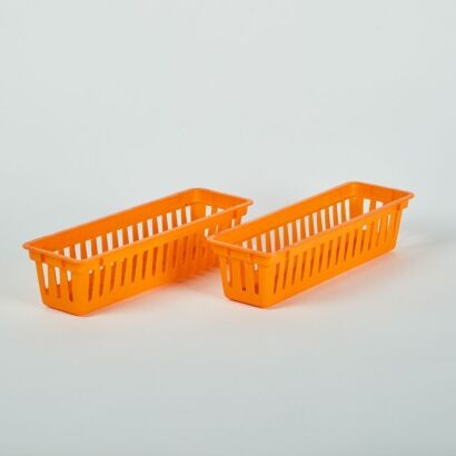 A Pair of Orange Storage Baskets