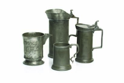 Four 19th Century Pewter Mugs and Tankards