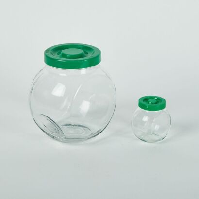 A Pair of Glass Storage Jars