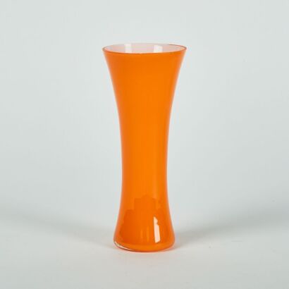 An Orange Glass Stem Vase