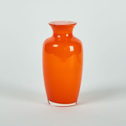 An Orange Glass Baluster Vase