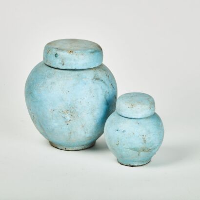 A Graduated Pair of Terracotta Ginger Jars