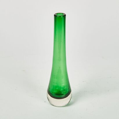 A Green Glass Specimen Vase