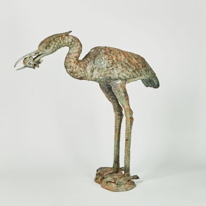 A Metal Cast Heron