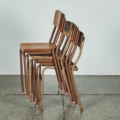 A Set of Six Vintage Stacker Chairs