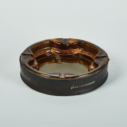 A Collectable Vintage Leather Bound Air New Zealand Ashtray