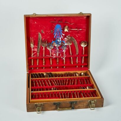 A 100 Piece Set of Nickle Bronze Cutlery