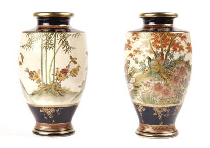 A Pair of Japanese Satsuma Pottery Vases