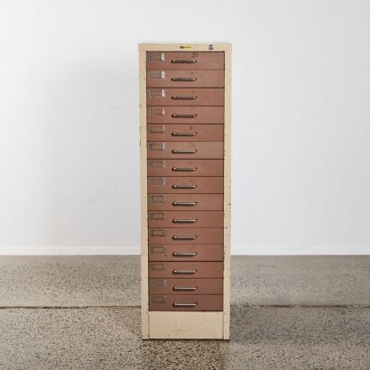 A Set of Vintage Metal Storage Drawers