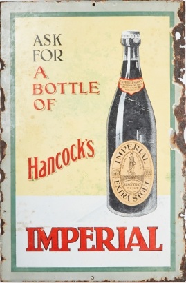 An Early Enamel Sign for Hancock's Captain Cook Brewery Auckland 'Imperial Extra Stout' C.1910