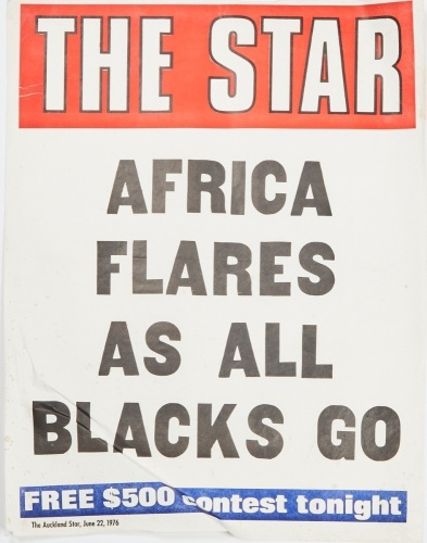 "Africa Flares As All Blacks Go" The Starr BILLBOARD June 22 1976