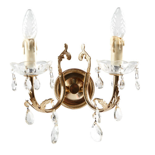 A Two-Branch Brass Sconce