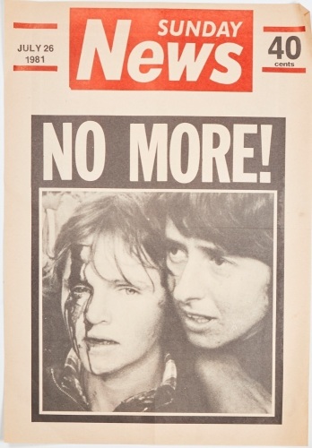 "No More" Sunday News BILLBOARD July 26th 1981