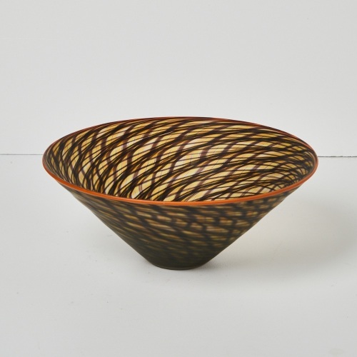A Cross Hatched Art Glass Bowl