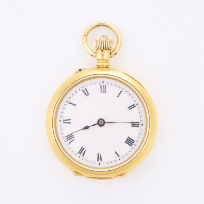 18ct Yellow Gold, 31.8mm, Open Faced, Manual Wind Pocket Watch