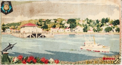 A Feltex Picture Rug of Russell Bay of Islands