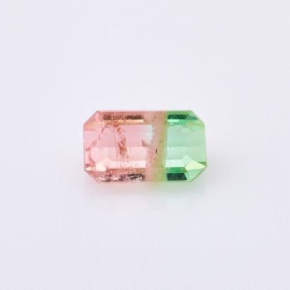 A Loose 1.45ct, Bi-colour Tourmaline Emerald Cut