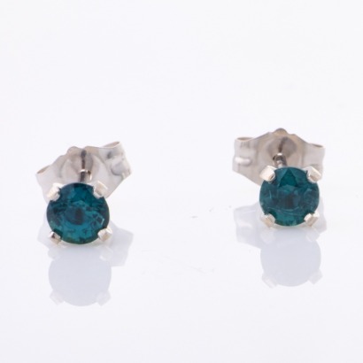 14ct White Gold, 3.5mm Blue Sapphire Stud Earrings