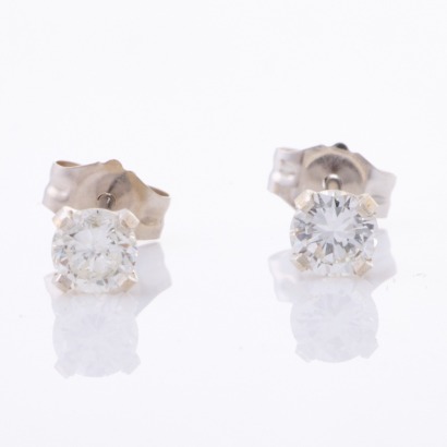 14ct White Gold, 3.6mm Diamond Stud Earrings
