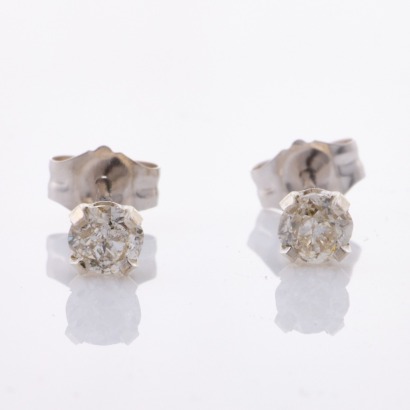 14ct White Gold, 3.40mm Diamond Stud Earrings