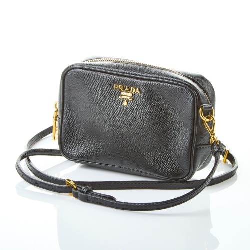 Prada Black Saffiano Lux Bandoliera Crossbody Bag