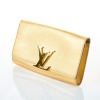 Louis Vuitton Gold Leather Louise Clutch Bag